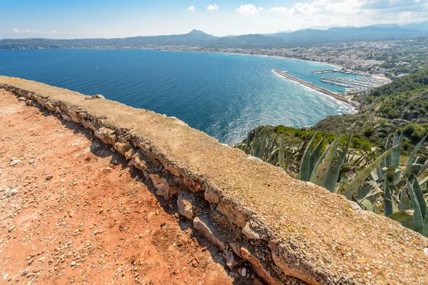 Alicante Vista panorámica de la playa del puerto de Javea — Foto de Stock