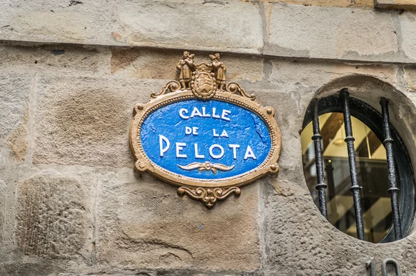 Straßenschild in Bilbao Stockbild