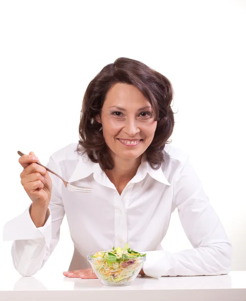 Eating salad — Stock Photo, Image