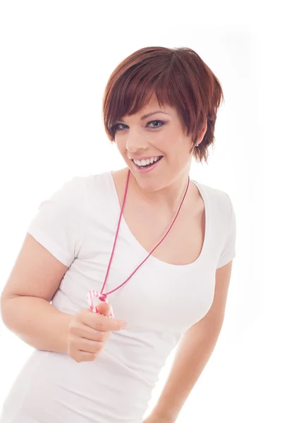 Portrait of a happy young woman — Stock Photo, Image