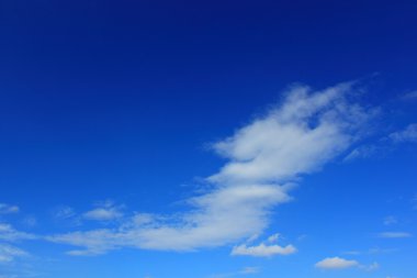 Mavi gökyüzünde beyaz bulutlar