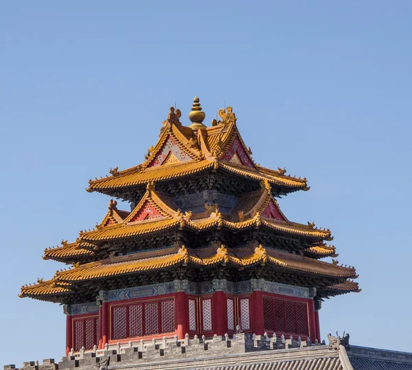 Corner Arrow Tower in Forbidden City, Beijing, China — Stock Photo, Image