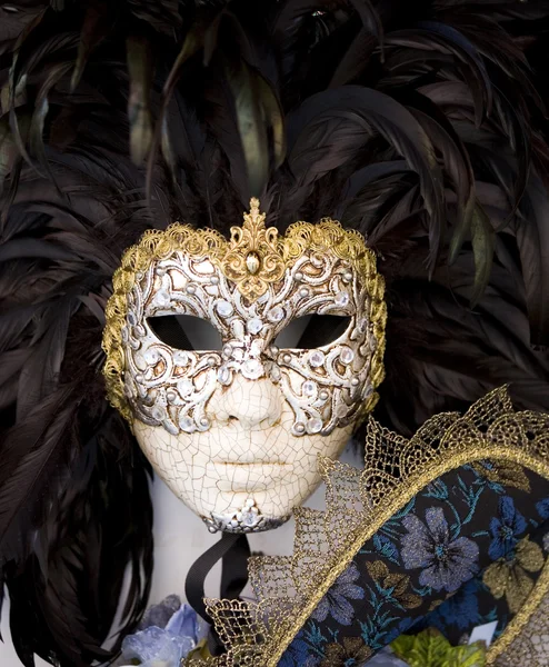 Venezianische Maske weiß — Stockfoto