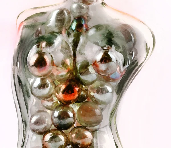 Lady torso glass — Stock Photo, Image