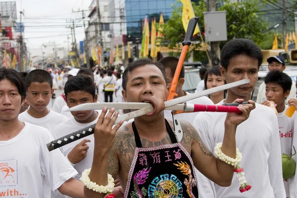 Piercing festival vegetariano — Fotografia de Stock