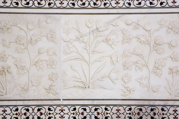 Marble flowers Taj Mahal — Stock Photo, Image