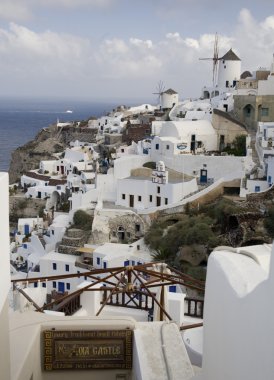 Santorini sahne Yunanistan