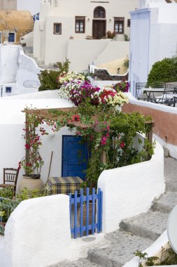 Santorini sahne Yunanistan