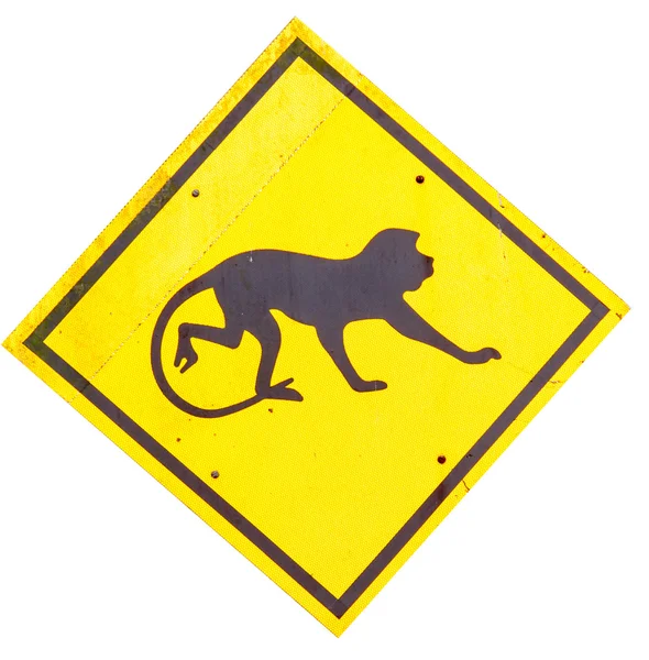 Vorsicht vor Affenzeichen — Stockfoto