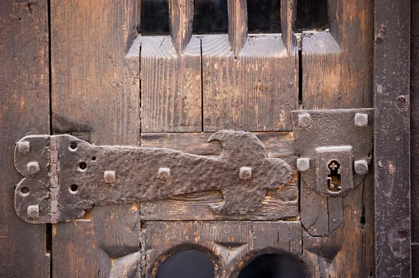 Old door with hinge Stock Image