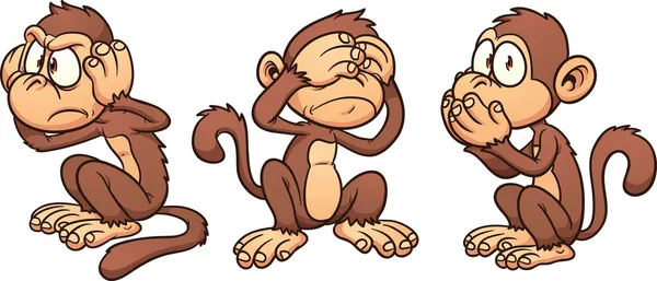 Monos de dibujos animados — Vector de stock