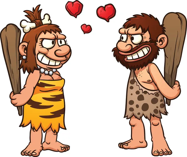 Prehistoric couple — Stock Vector