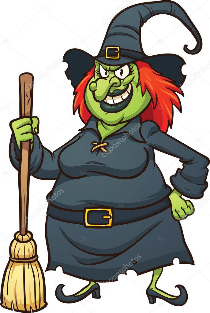 Evil cartoon witch