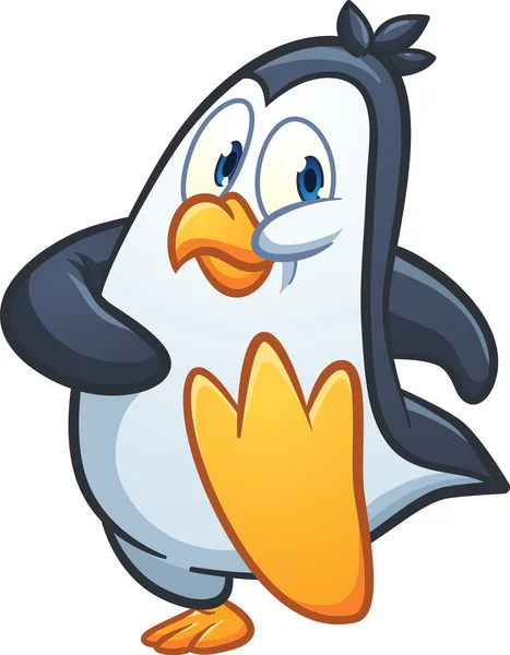 Lindo pingüino caminando — Vector de stock