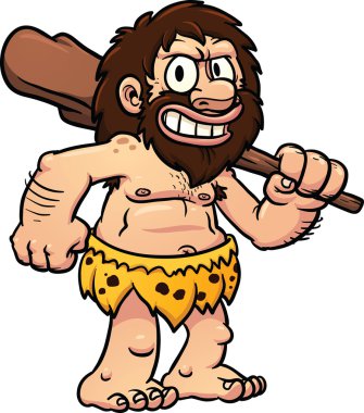 karikatür mağara adamı