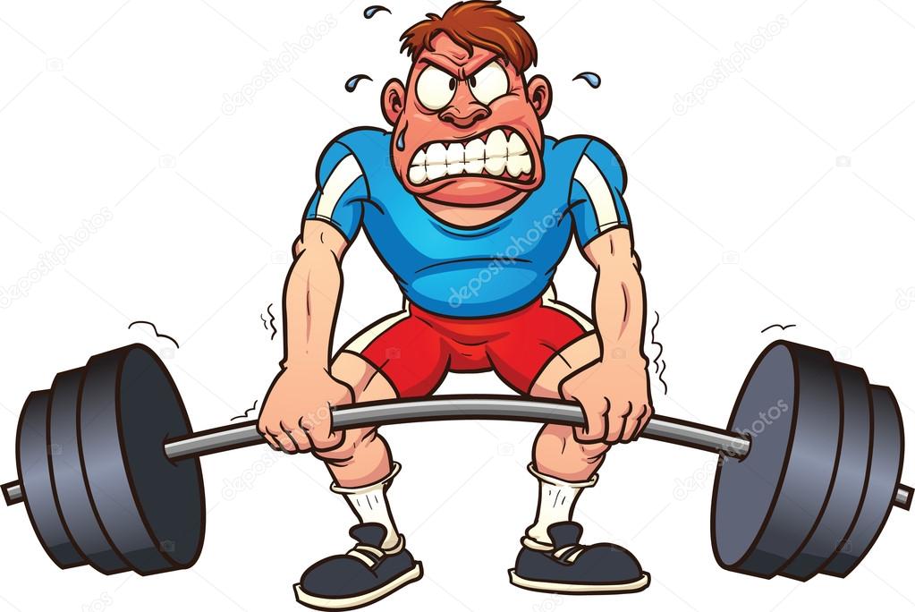 Cartoon weightlifter