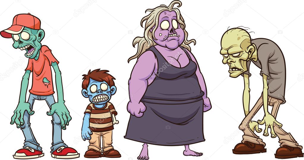 Cartoon zombies.