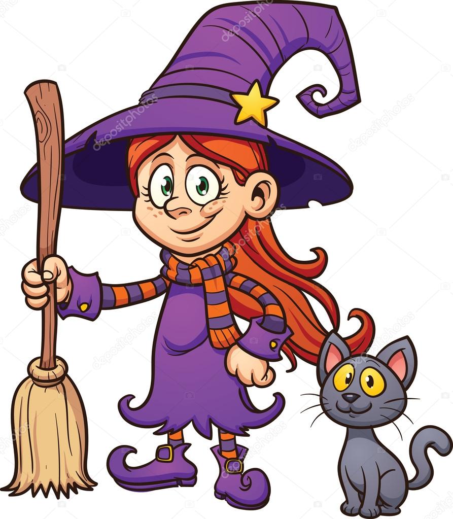 Cute cartoon witch