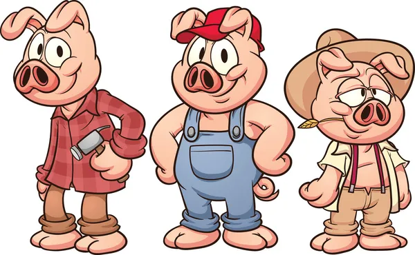 Trois petits cochons — Image vectorielle