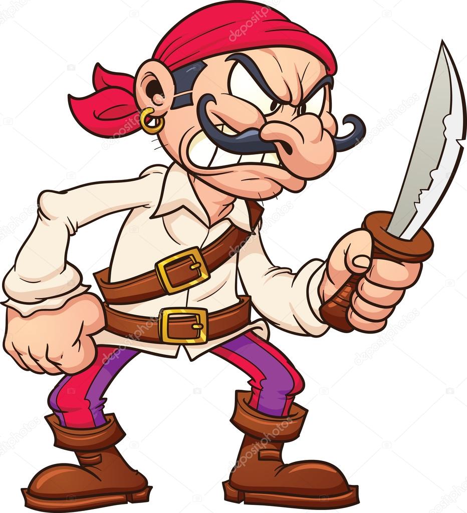 Angry cartoon pirate