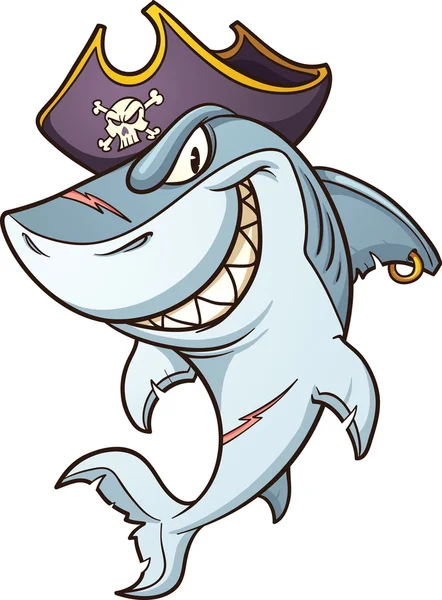 Pirate shark — Stock Vector