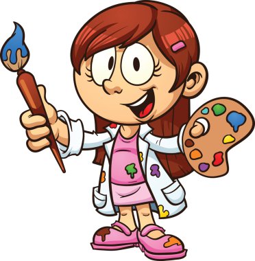 Painter girl clipart