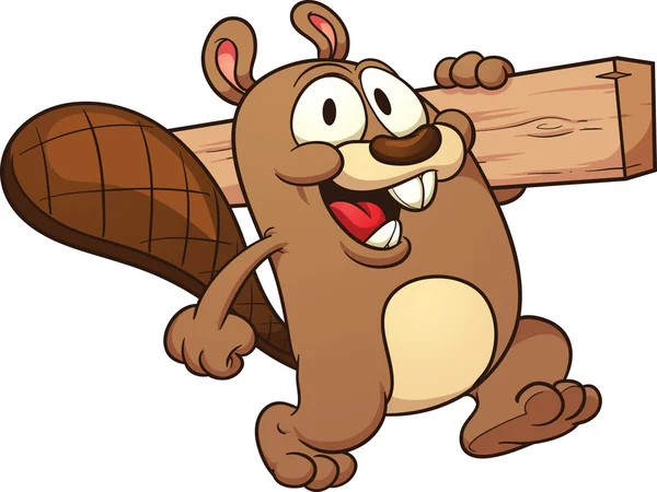 Cartoon beaver — Stockvector