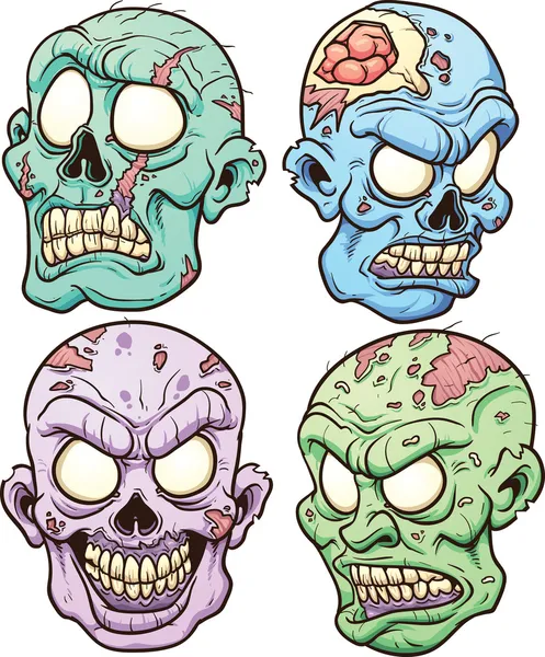 Zombie heads — Stock Vector