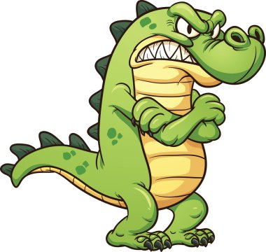 Grumpy crocodile clipart