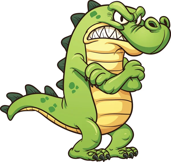 脾气暴躁的鳄鱼 — 图库矢量图片