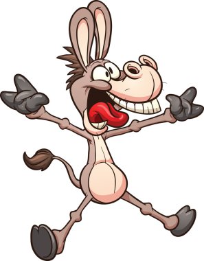 Crazy donkey or mule clipart