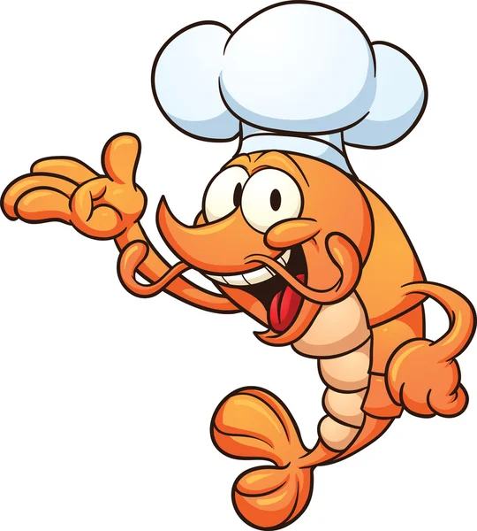 Chef crevettes — Image vectorielle