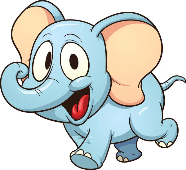 Elefante de dibujos animados — Vector de stock