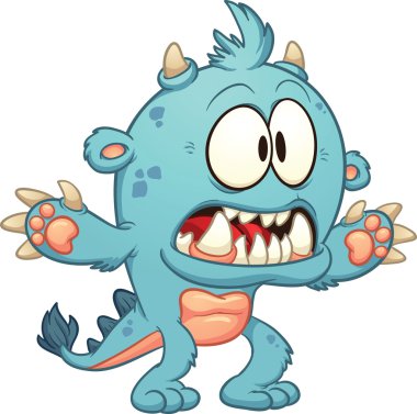 Turquoise monster clipart
