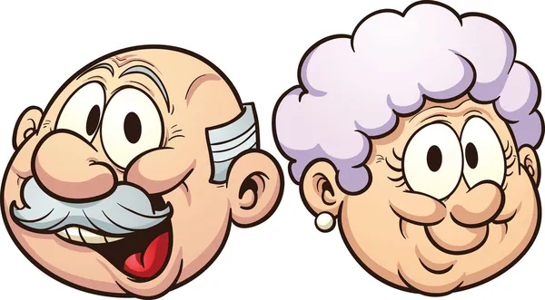 漫画の祖父母 — ストックベクタ