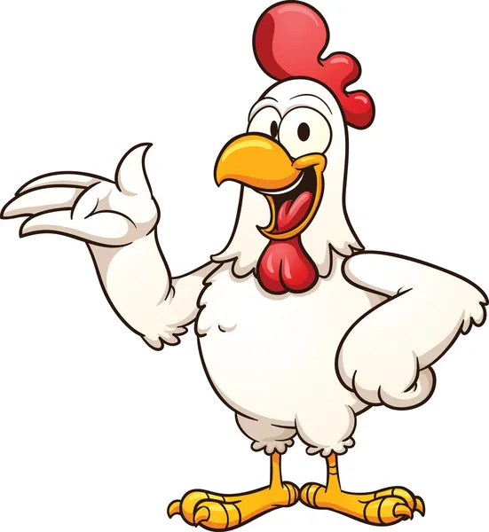 Vit kyckling — Stock vektor