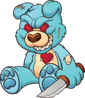 Evil teddy bear clipart