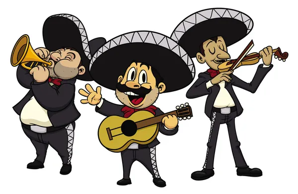 Mariachis de dibujos animados — Archivo Imágenes Vectoriales