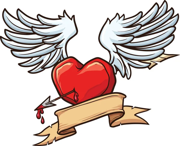 Winged heart — Stock Vector