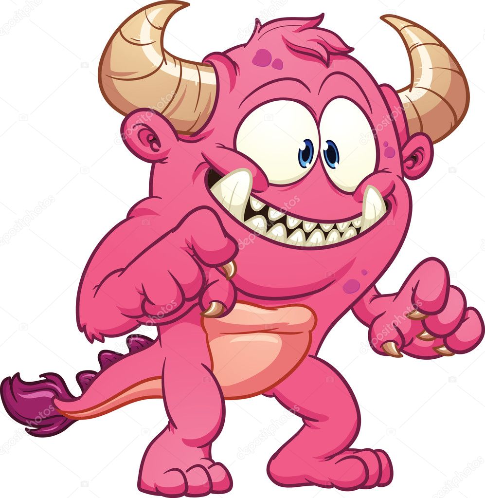 Cartoon pink monster