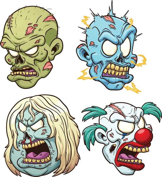 Têtes de zombies — Image vectorielle