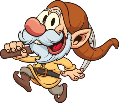 Old dwarf miner clipart