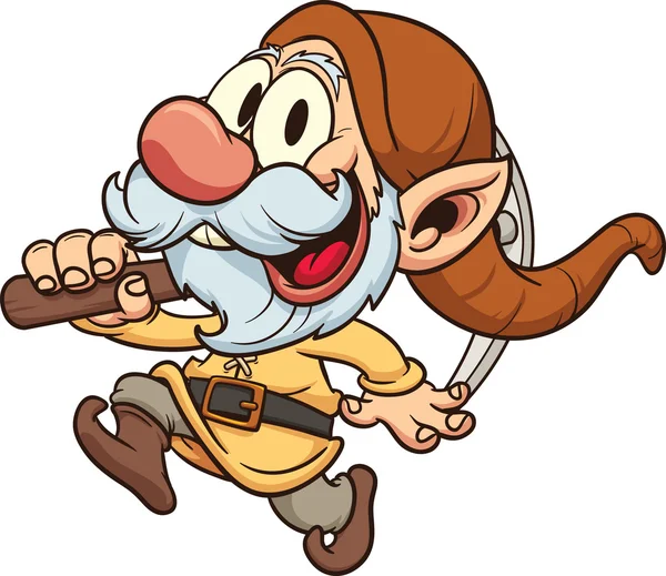 Old dwarf miner — Stock Vector