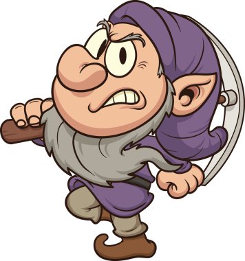 Angry dwarf clipart
