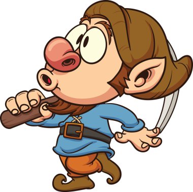 Whistling dwarf. clipart