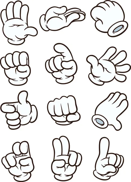 Mano con guantes — Vector de stock