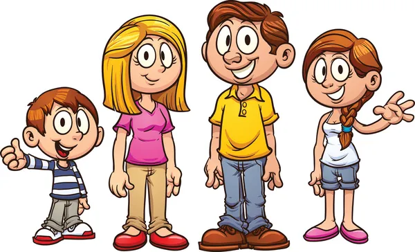 Famille Cartoon — Image vectorielle