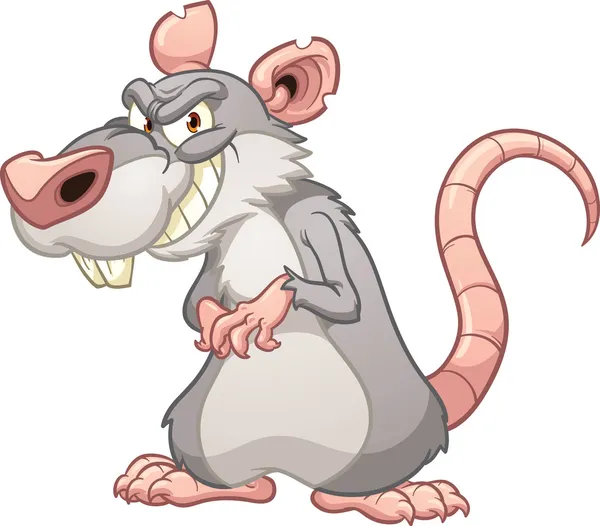 Evil cartoon rat — Stock Vector