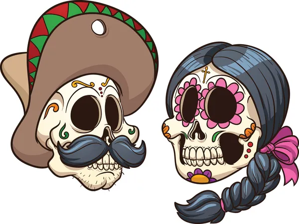 Calavera mexicana imágenes de stock de arte vectorial | Depositphotos