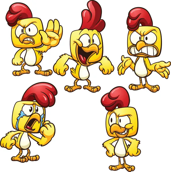 Pollo de dibujos animados — Vector de stock